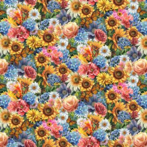 Florinda Small Floral by Francesco Moretti for Blank Quilting BQ14737-73 Multi sold by the 1/2 yd.