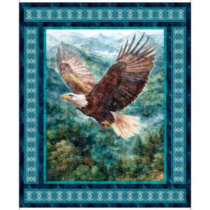 Skyward Eagle Panel by QT Fabrics 32004-X Multi 36"X44".