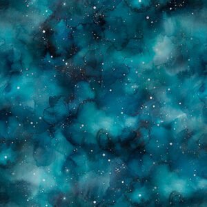 Skyward Night Sky by QT Fabrics 32010-Q Teal sold by the 1/2 yd.
