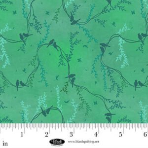 Birds & Blooms Bird Silhouettes by J K Stewart for Blank Quilting 4618-67 Jade sold by the 1/2 yd.
