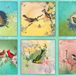 Birds & Blooms 24" Blocks  by J K Stewart for Blank Quilting 4624B72 Multi sold by the 1/2 yd.