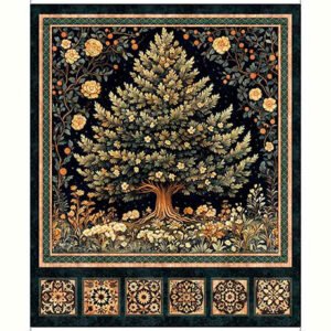 Cedar And Sage Tree Panel by QT Fabrics 32346-X Multi 36"X44"
