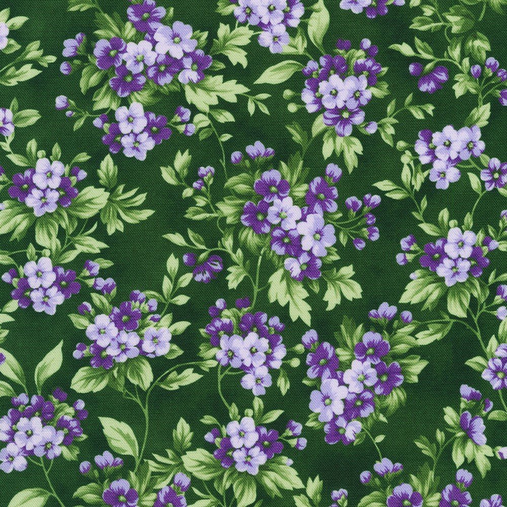 Georgina Flowerhouse Collection by Robert Kaufman FLHD 22128-224 Evergreen sold by the 1/2 yd.