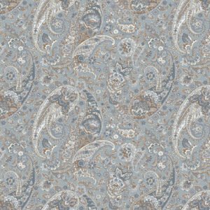 Meadow Blush Paisley by Maywood Studio MAS11132-Blue sold by the 1/2 yd.