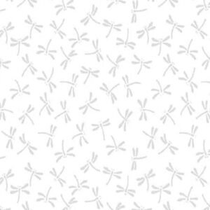 Morning Mist White on White Dragonflies by Blank Quilting 4332-01W sold by the yd.