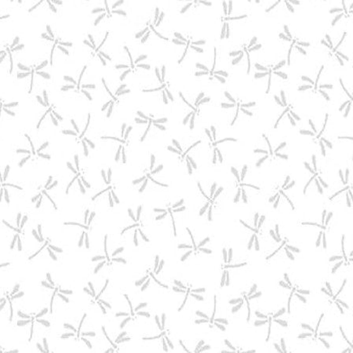 Morning Mist White on White Dragonflies by Blank Quilting 4332-01W sold by the yd.