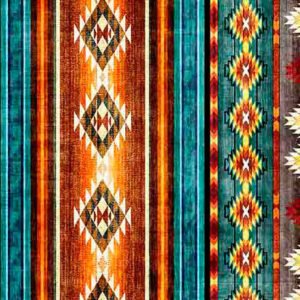 Canyonlands Border Stripe by QT Fabrics 32011-X Multi sold by the 1/2 yd.