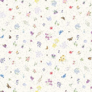 Together is Better Flowers and Butterflies by Maywood Studio MAS11122-E Cream sold by the 1/2 yd.
