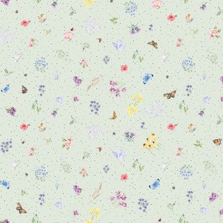 Together is Better Flowers and Butterflies by Maywood Studio MAS11122-G Pale Green sold by the 1/2 yd.
