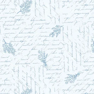 Blissful Blues Script Texture by Jennifer Pugh for Wilmington Prints 49657-144 White sold by the 1/2 yd.