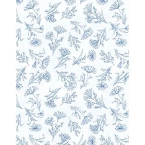 Blissful Blues White Floral Toile by Jennifer Pugh for Wilmington Prints 49656-144 sold by the 1/2 yd.
