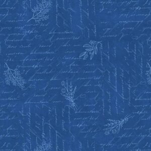Blissful Blues Script Texture by Jennifer Pugh for Wilmington Prints 49657-444 Navy sold by the 1/2 yd.