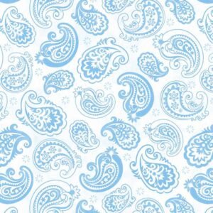 Blissful Blues Paisley Toss by Jennifer Pugh for Wilmington Prints 49654-144 White sold by the 1/2 yd.