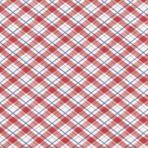 Country Blue Plaid by Susan Winget for Wilmington Prints 39906-137 White/Red sold by the 1/2 yd.