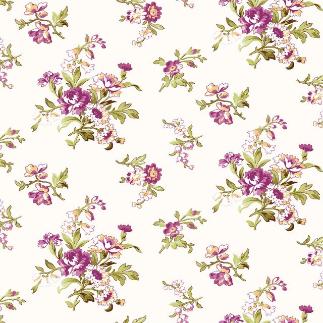 Veranda Trailing Vines by Maywood Studios MAS11052-E Cream sold by the 1/2 yd.
