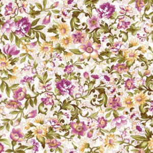 Veranda Scroll and Vine by Maywood Studios MAS11053-E Cream sold by the 1/2 yd.