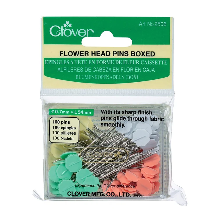 Clover Flower Head Pins 100 Count